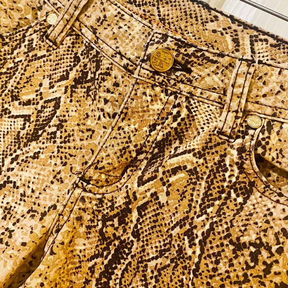 Euc Tory Burch Python Snakeskin Print Skinny Jeans - image 7
